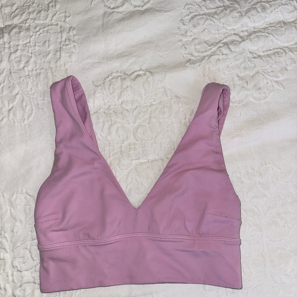 Lululemon Athletica pink V-Neck sports bra